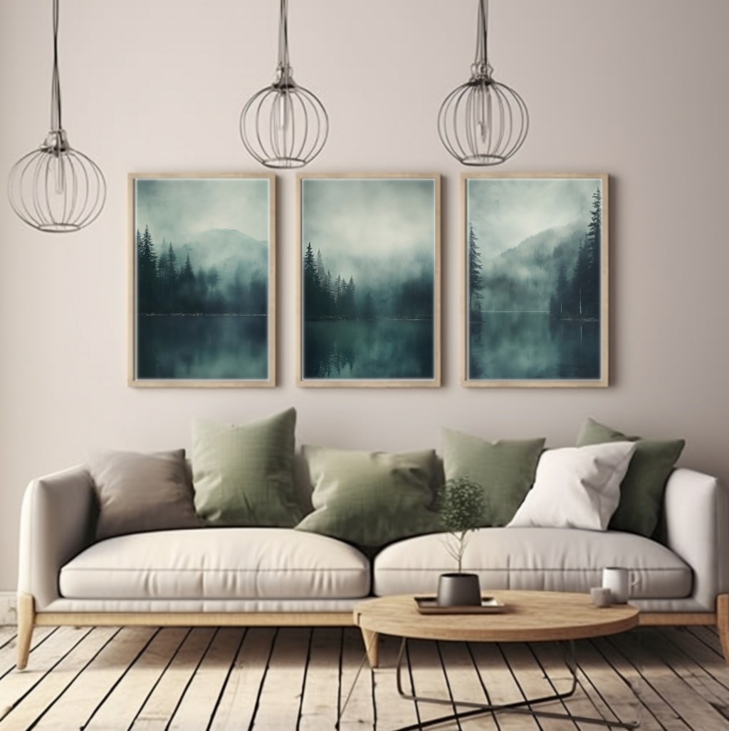 Nature’s Silence: Fog-Enshrouded Lake Print | Ethereal Reflections: Mysterious Lake&nbsp;Art