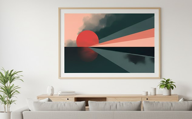 Unlock the Power of Minimalist Design: Introducing Our New Mid-Century Modern Sunset&nbsp;Print
